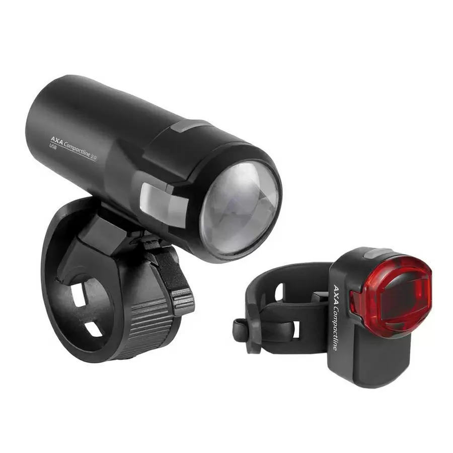 AXA Kit Luz Delantera Compactline 20 lux + Luz Trasera Compactline StVZO