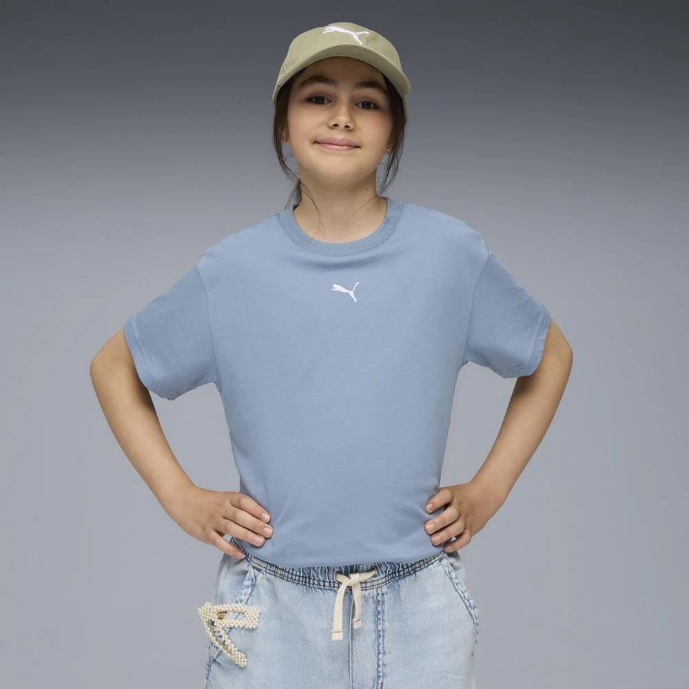 Puma Camiseta De Corte Rectangular Essentials Juvenil - Imagen 4