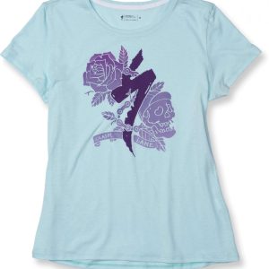 STANDARD TEE WMN INKED BBYBLU/PLMPRP M