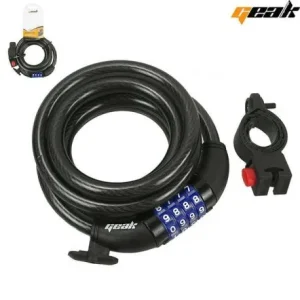 CANDADO ESPIRAL NEGRO 12X180 COMBINACION «GEAK»