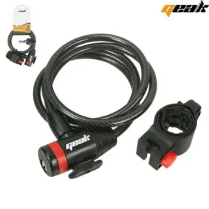 CANDADO ESPIRAL NEGRO REFORZADO 8X120 «GEAK»